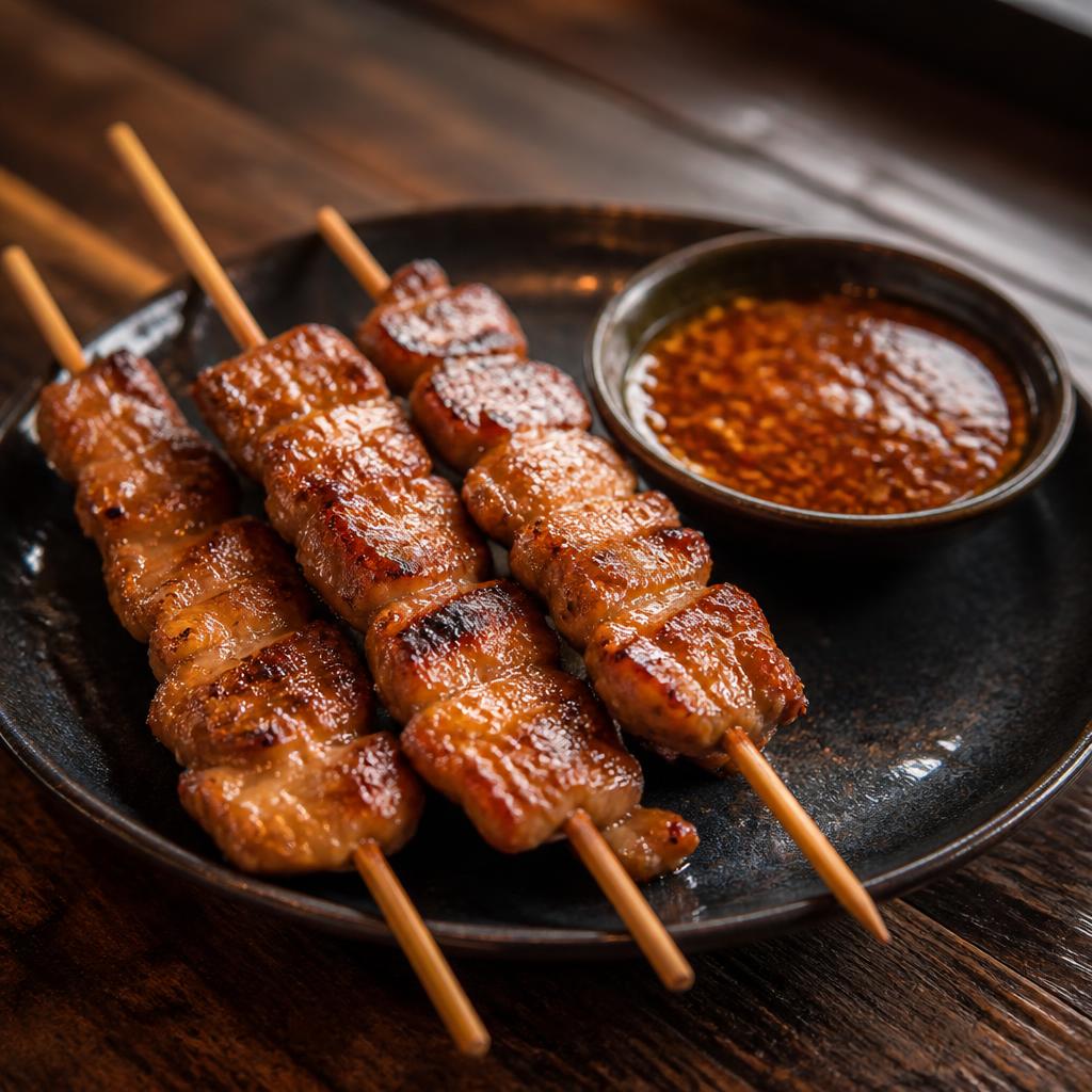 Thai grilled pork skewers